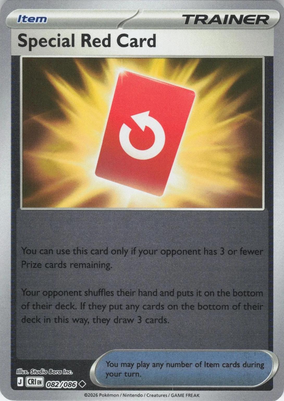 Special Red Card [Reverse Holo] #82 Pokemon Chaos Rising