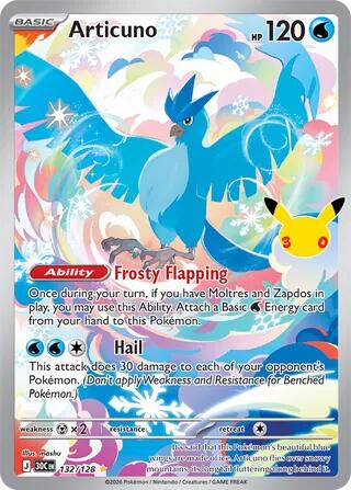 Articuno #132 Pokemon 30th Celebration