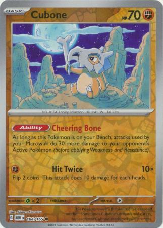 Cubone [Reverse Holo] #104 Pokemon Scarlet & Violet 151