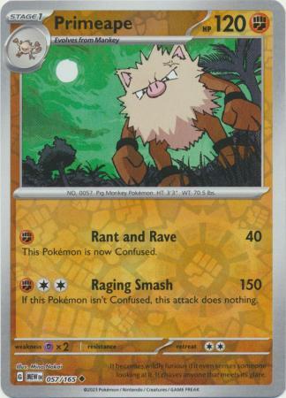 Primeape [Reverse Holo] #57 Pokemon Scarlet & Violet 151