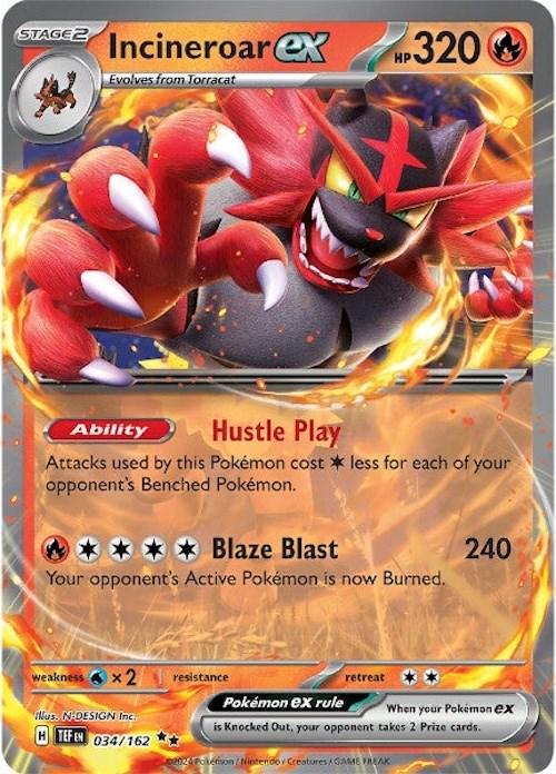 Incineroar ex #34 Pokemon Temporal Forces