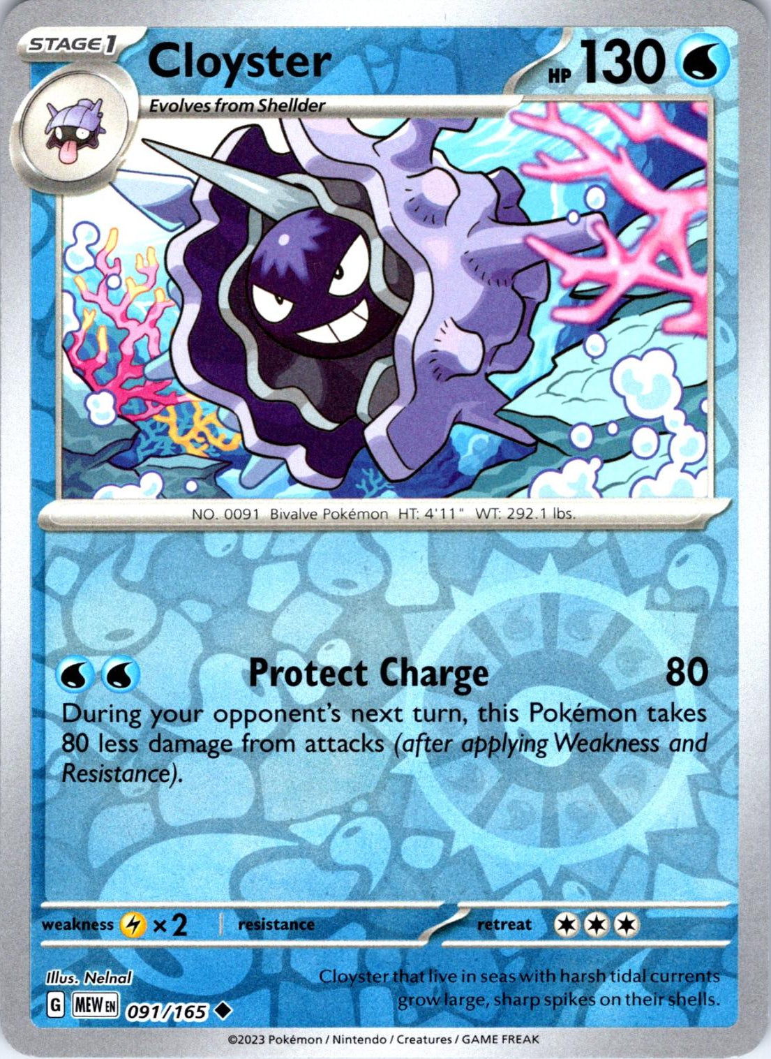 Cloyster [Reverse Holo] #91 Pokemon Scarlet & Violet 151