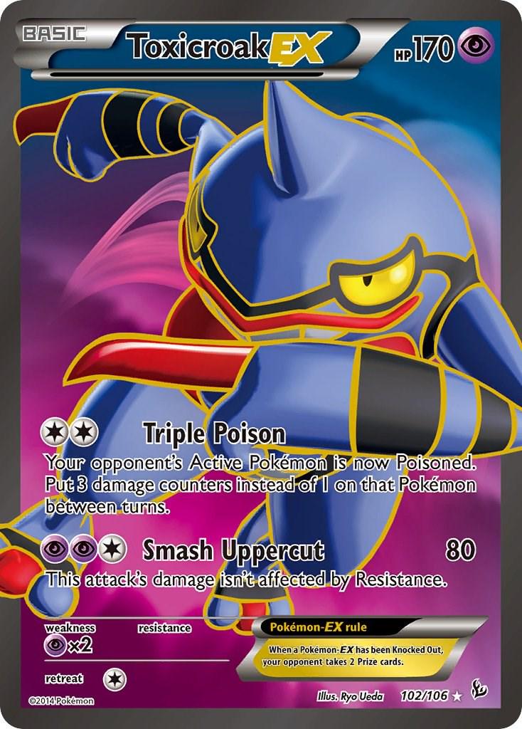 Toxicroak EX #102 Pokemon Flashfire Moderately Played