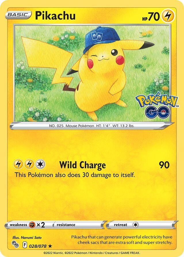 Pikachu [Holo] #28 Pokemon Go DAMAGED