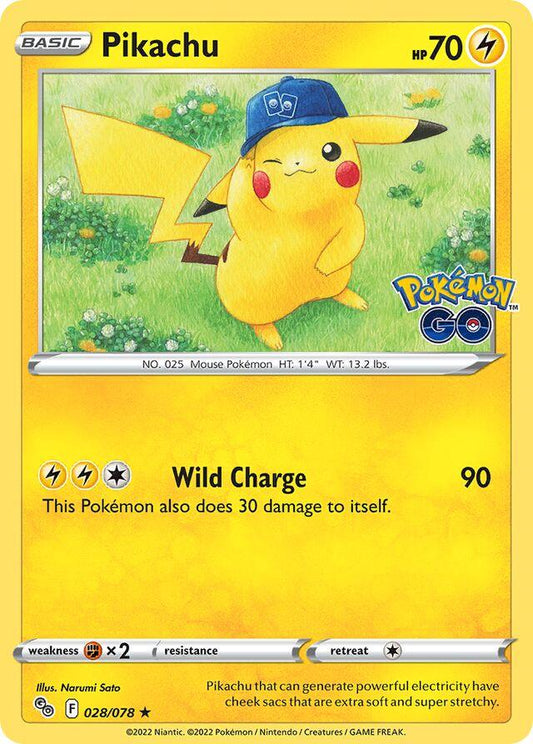 Pikachu [Holo] #28 Pokemon Go DAMAGED
