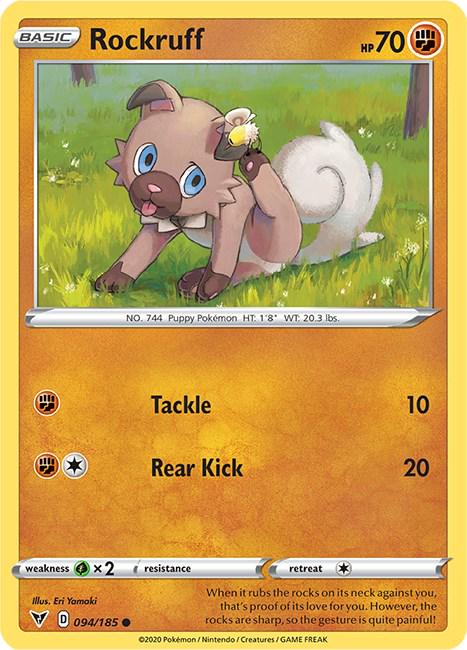 Rockruff #94 Pokemon Vivid Voltage (Lightly Played)