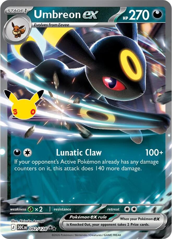 Umbreon ex #92 Pokemon 30th Celebration