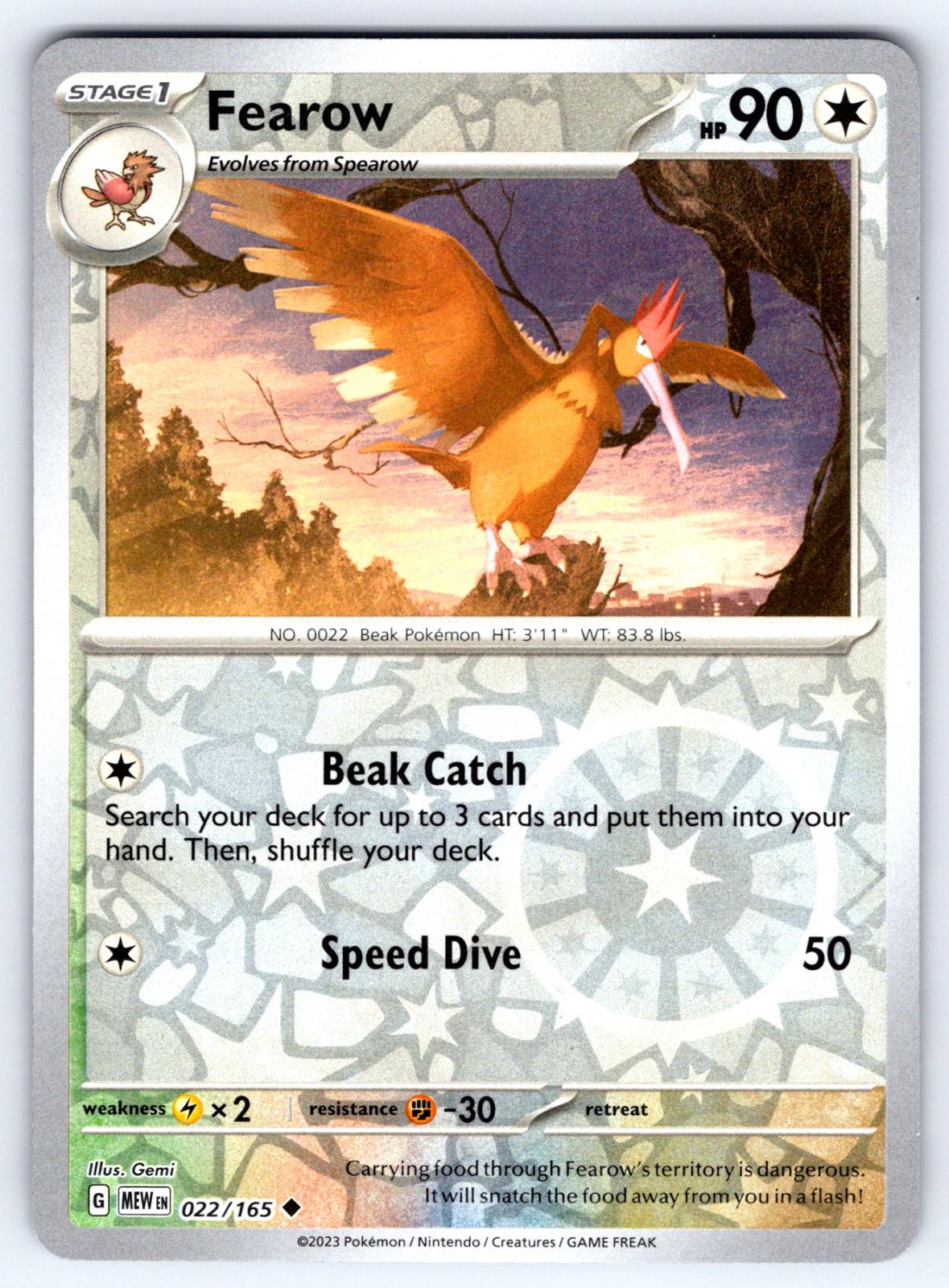 Fearow [Reverse Holo] #22 Pokemon Scarlet & Violet 151
