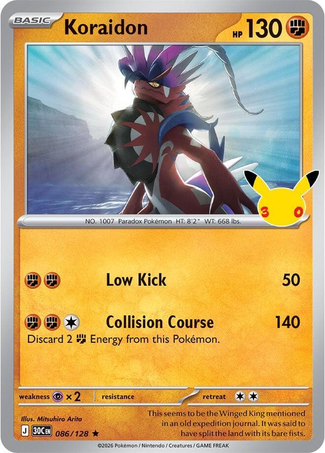 Koraidon #86 Pokemon 30th Celebration