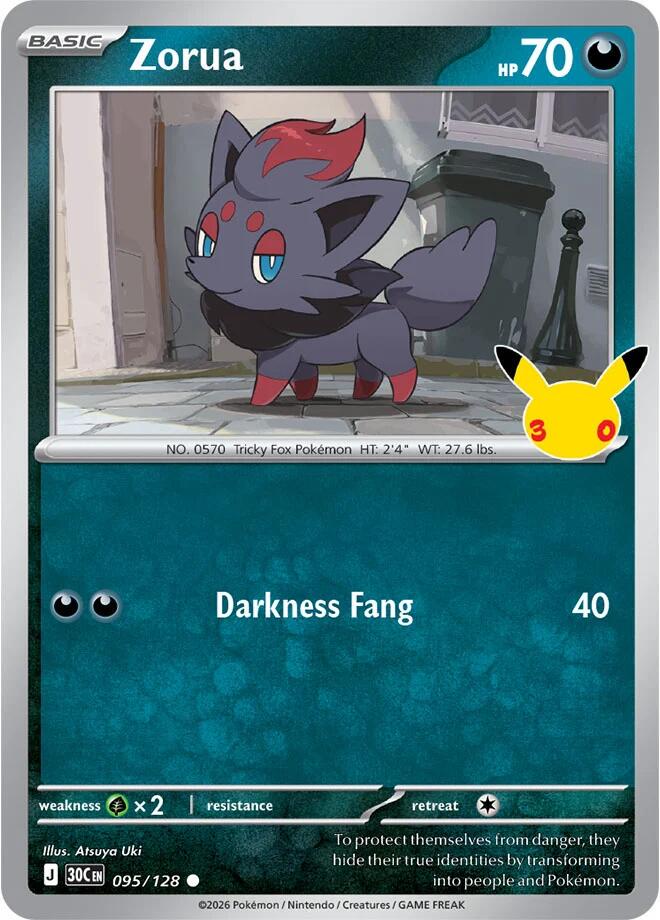 Zorua #95 Pokemon 30th Celebration