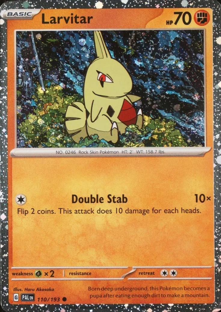 Larvitar [Cosmos Holo] #110 Pokemon Paldea Evolved