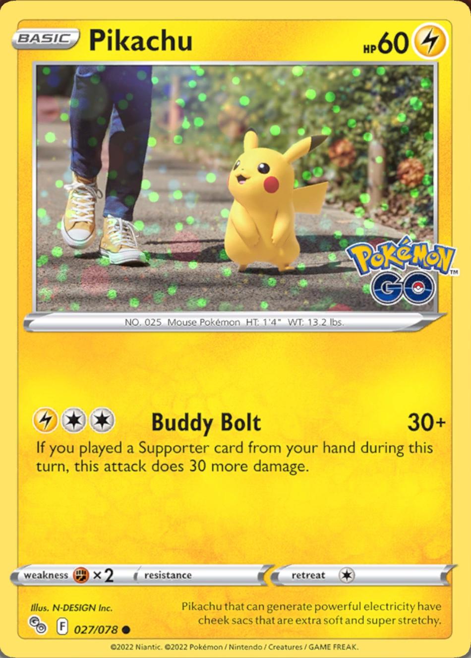 Pikachu [Cosmos Holo] #27 Pokemon Go - DAMAGED