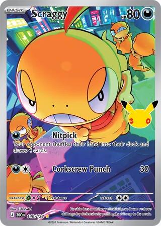 Scraggy #140 Pokemon 30th Celebration