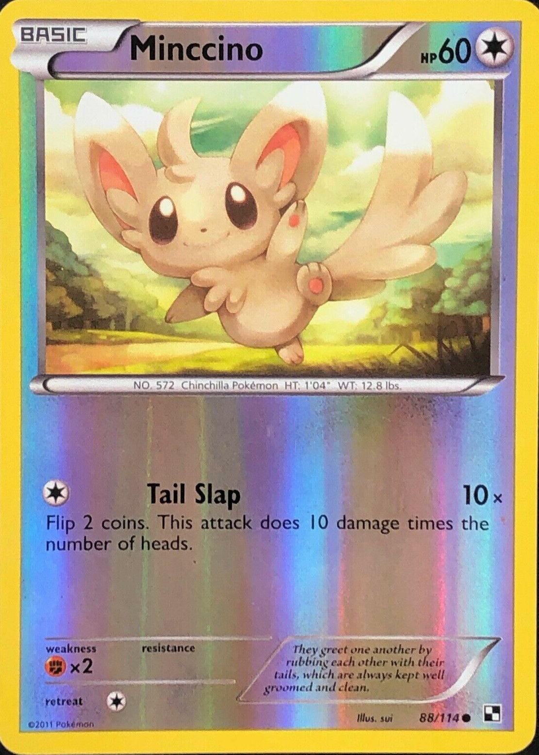 Minccino [Reverse Holo] #88 Pokemon Black & White