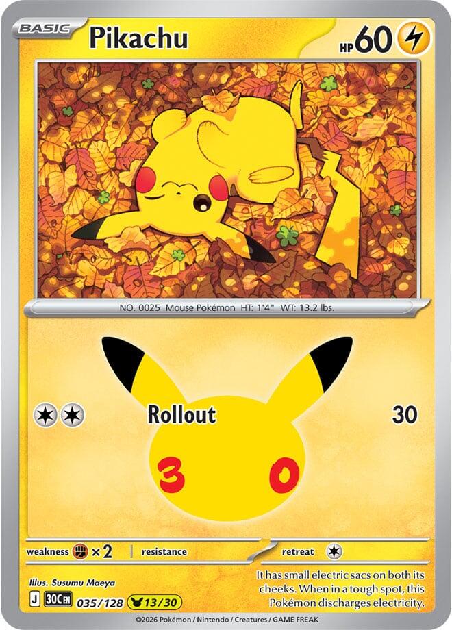 Pikachu #35 Pokemon 30th Celebration