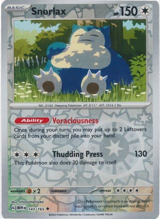 Snorlax [Reverse Holo] #143 Pokemon Scarlet & Violet 151