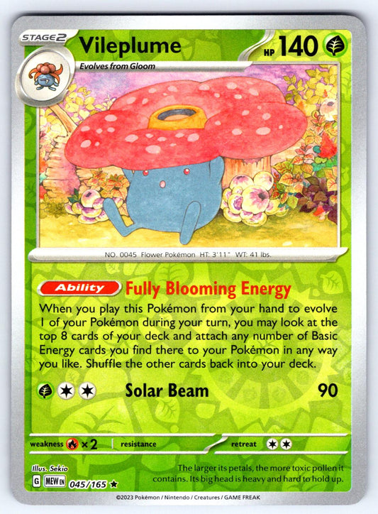 Vileplume [Reverse Holo] #45 Pokemon Scarlet & Violet 151