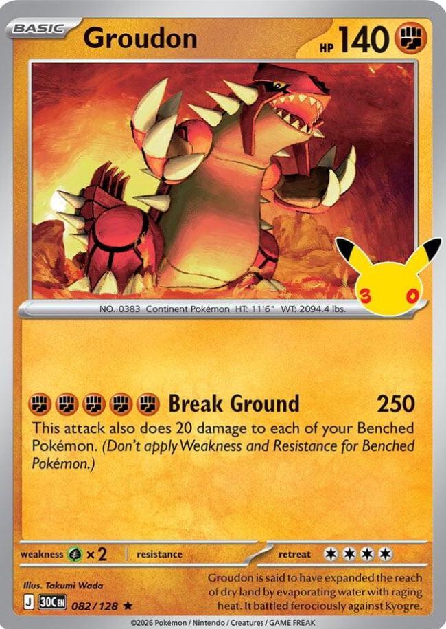 Groudon #82 Pokemon 30th Celebration