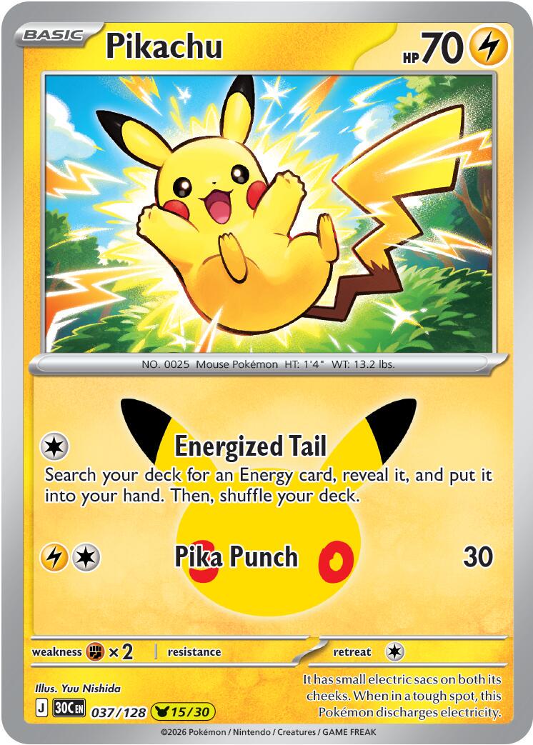 Pikachu #37 Pokemon 30th Celebration
