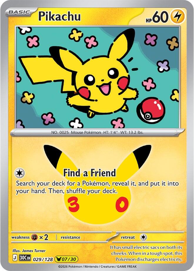 Pikachu #29 Pokemon 30th Celebration