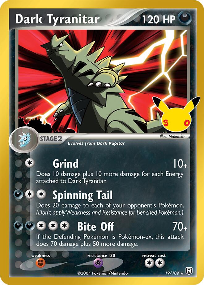 Dark Tyranitar #19 Pokemon 30th Celebration