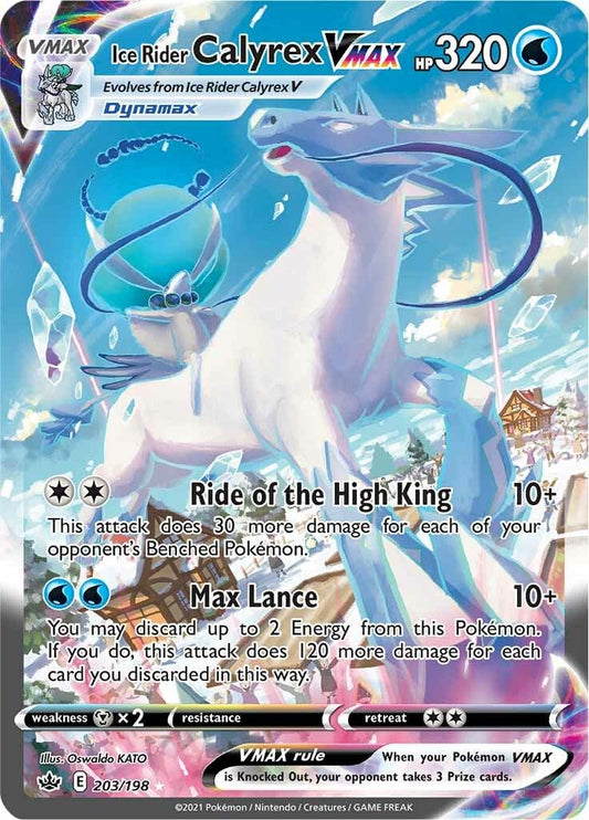 Ice Rider Calyrex VMAX #203 Pokemon Chilling Reign MODERATELY PLAYED
