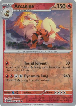 Arcanine [Reverse Holo] #59 Pokemon Scarlet & Violet 151