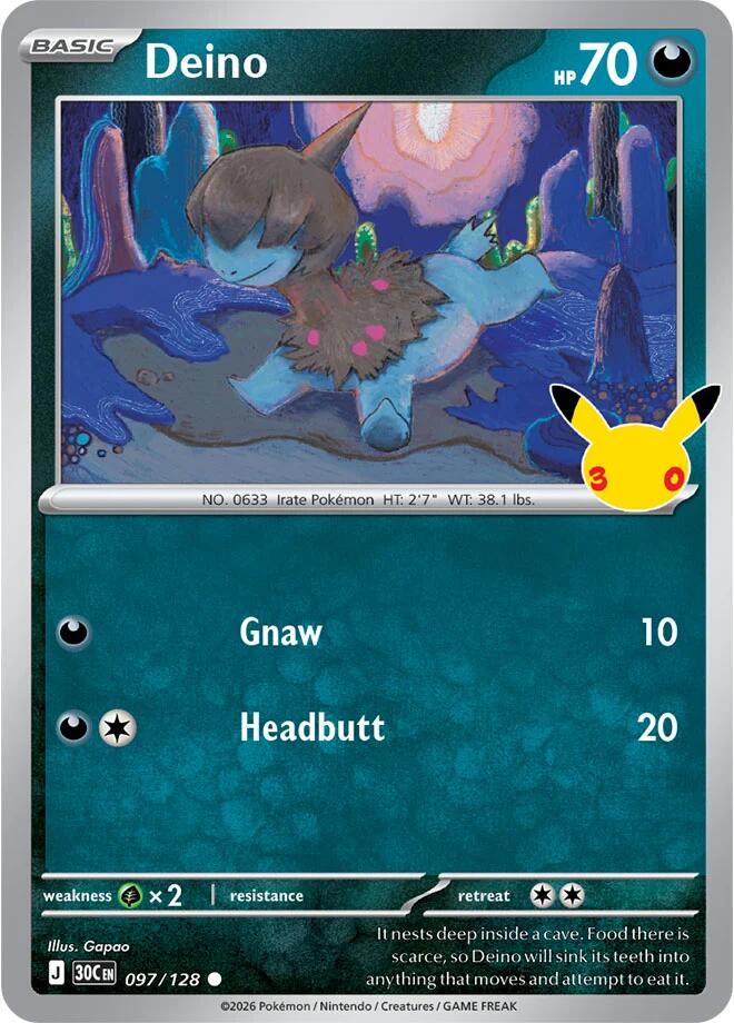 Deino #97 Pokemon 30th Celebration