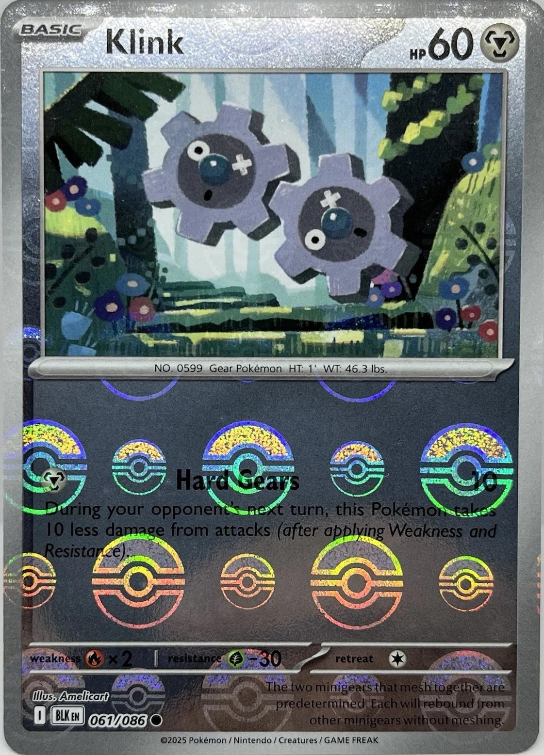 Klink [Poke Ball] #61 Pokemon Black Bolt