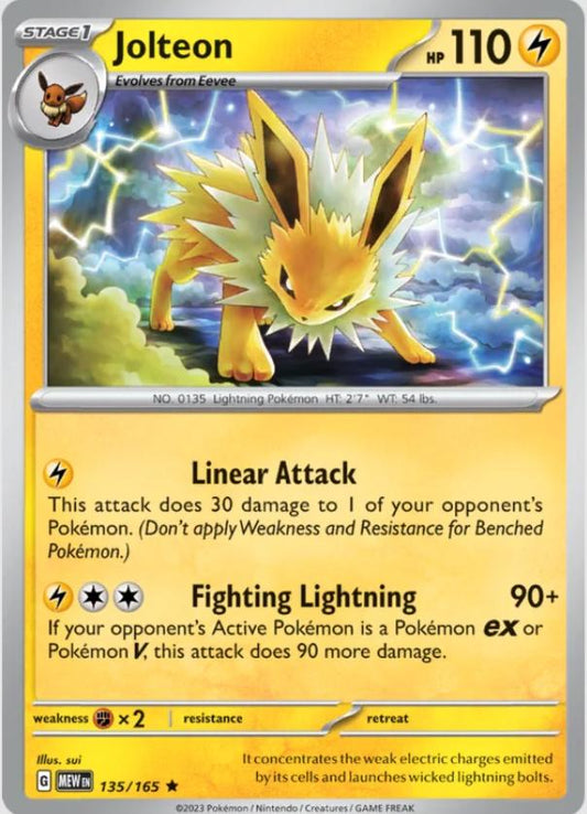 Jolteon Holo #135 Pokemon Scarlet & Violet 151