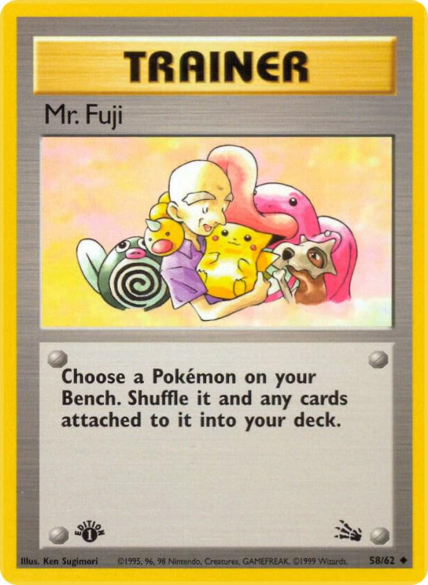 Mr. Fuji [1st Edition] #58 Pokemon Fossil (Moderately Played)