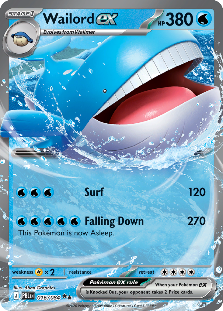Wailord ex #16 Pokemon Pitch Black