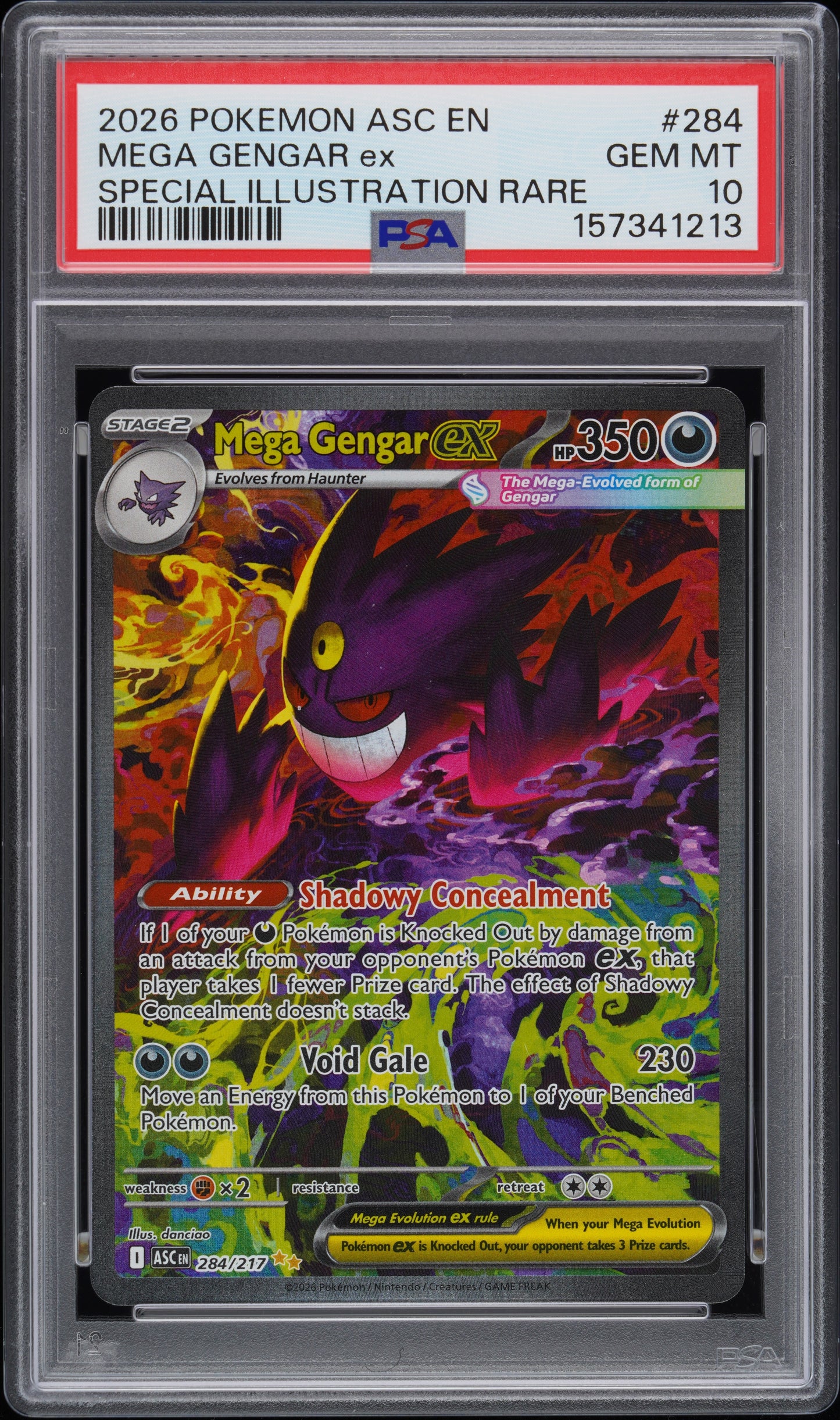 PSA 10 2026 POKEMON ASC EN-ASCENDED HEROES #284 MEGA GENGAR ex SPECIAL ILLUSTRATION RARE