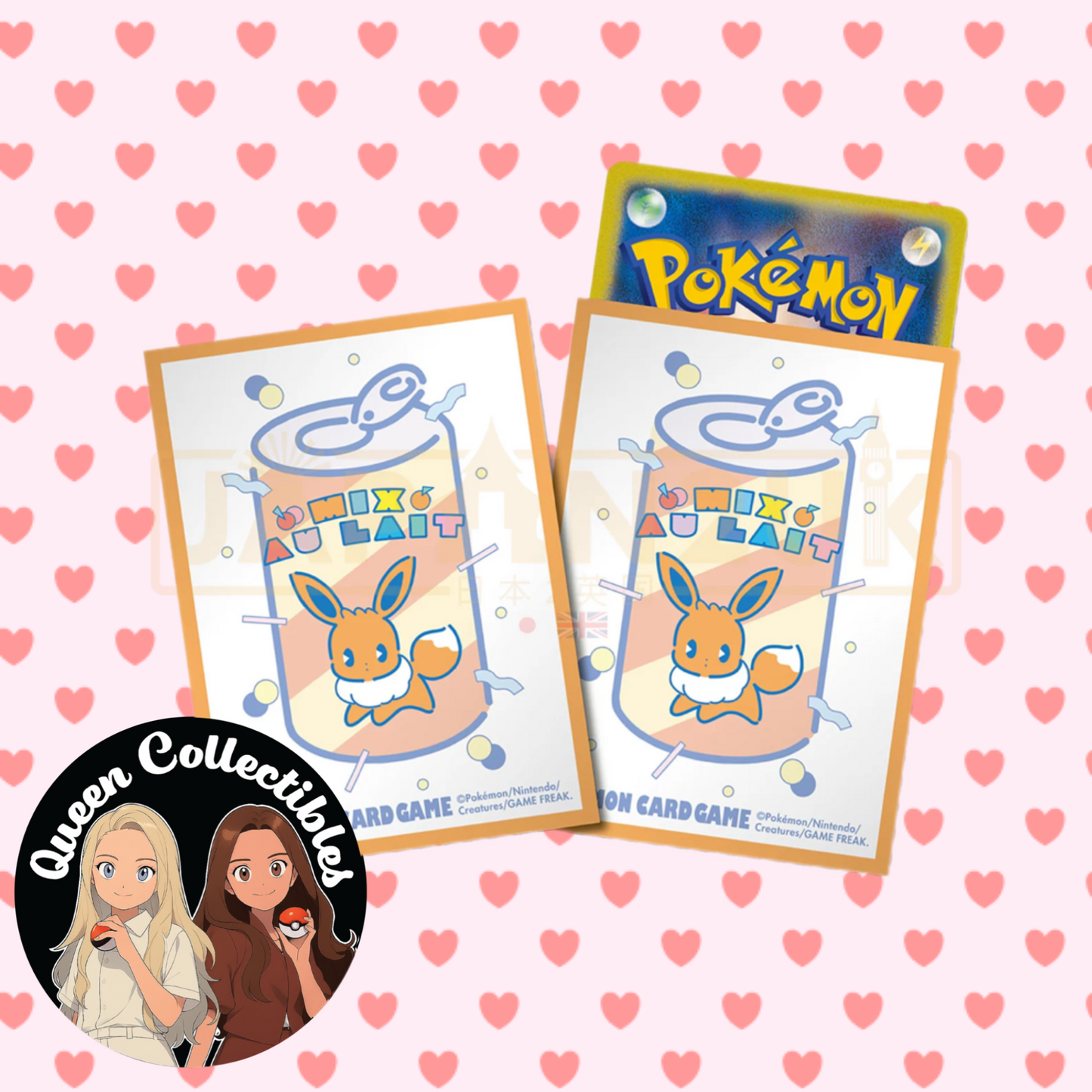 POKEMON CENTER 2025 Eevee Mix Au Lait deck sleeves (64 Individual Card Sleeves)