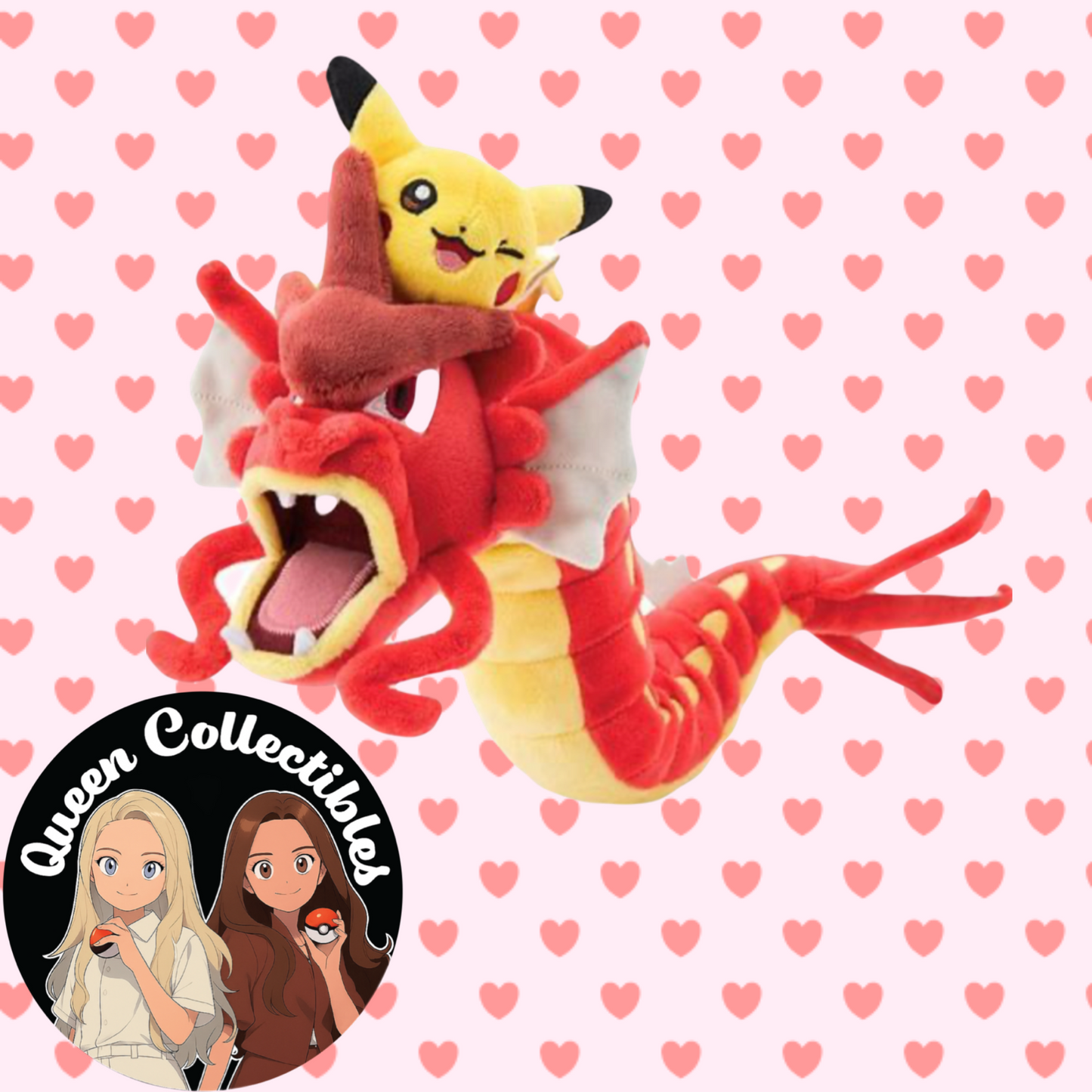 Pokémon Center Hiroshima Red Gyarados & Pikachu Plush