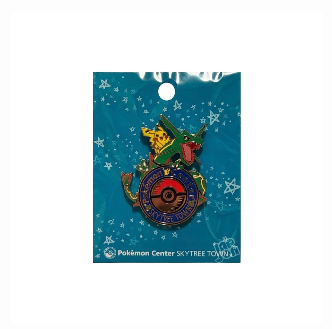 Pokemon Centre SKYTREE TOWN Official Authentic Logo Pin Pikachu/Rayquaza