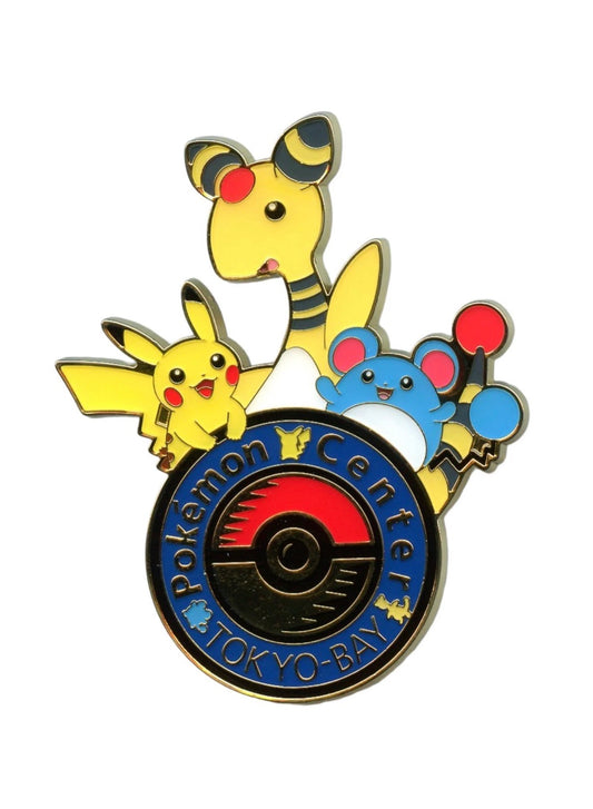 Pokemon Centre TOKYO-BAY Official Authentic Logo Pin Pikachu/Ampharos/Marill