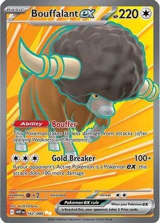 Bouffalant ex - 162/086 162 - SV White Flare Holofoil