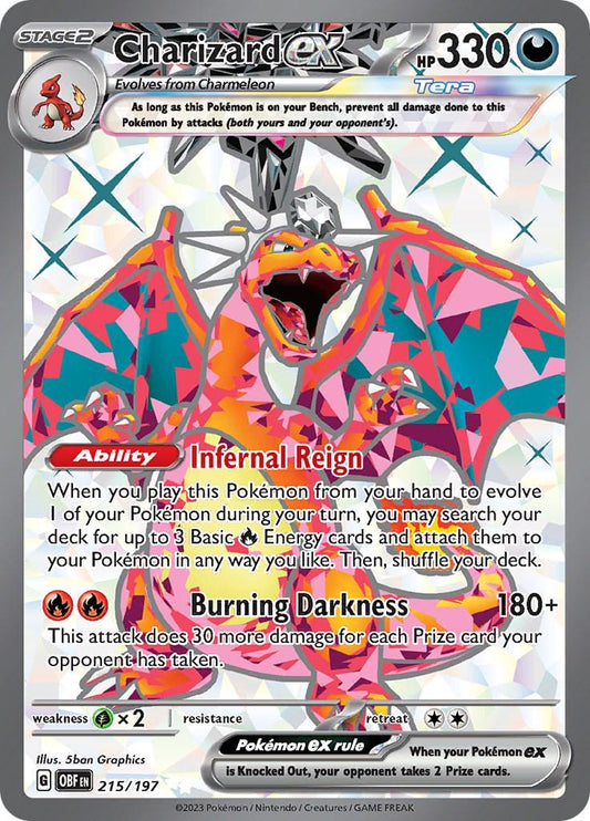 Charizard ex #215 Pokemon Obsidian Flames