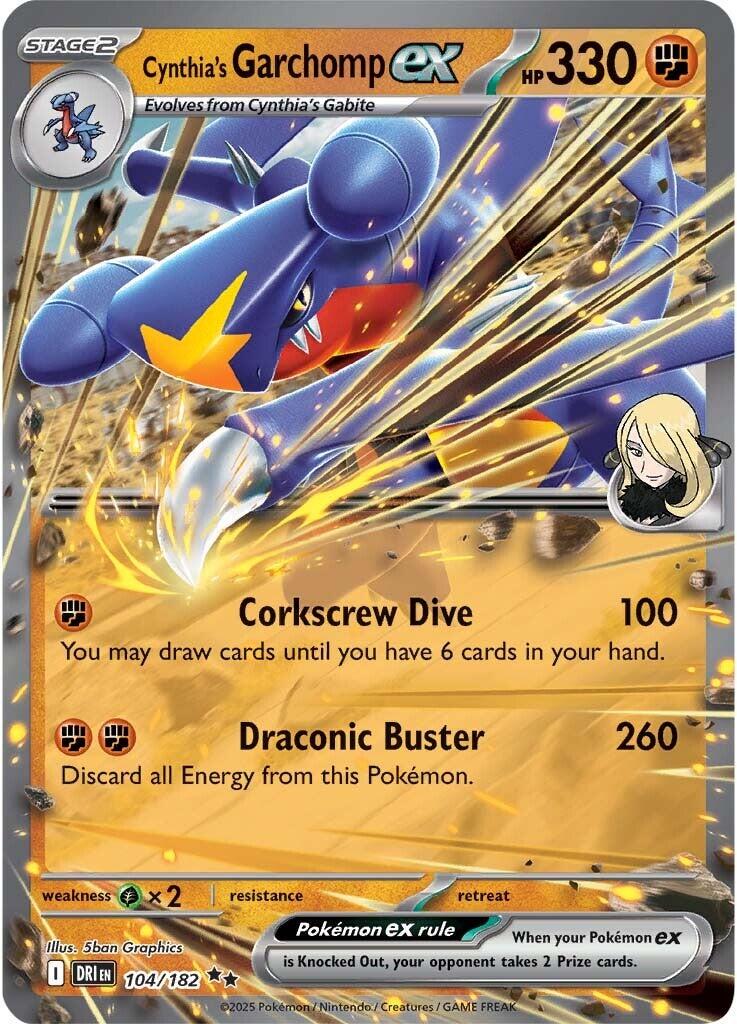 Cynthia's Garchomp Ex #104 Pokemon Destined Rivals