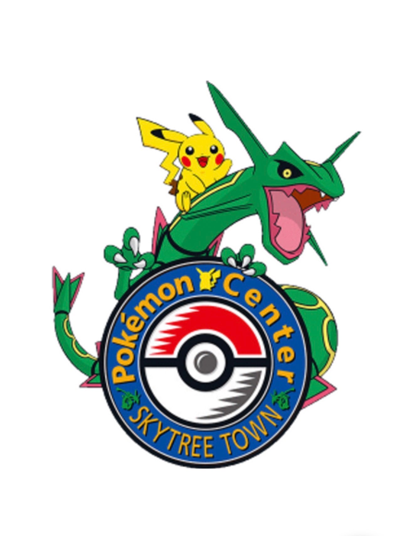 Pokemon Centre SKYTREE TOWN Official Authentic Logo Pin Pikachu/Rayquaza