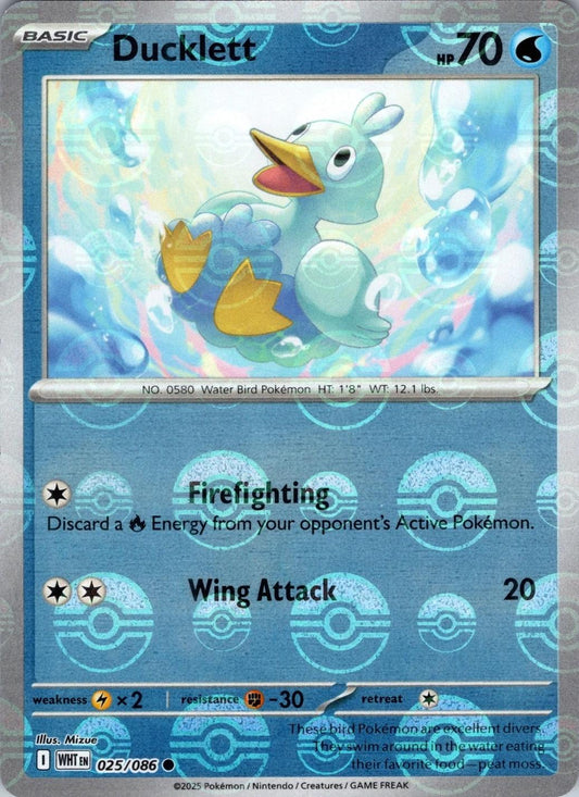 Ducklett [Poke Ball] #25 Pokemon White Flare