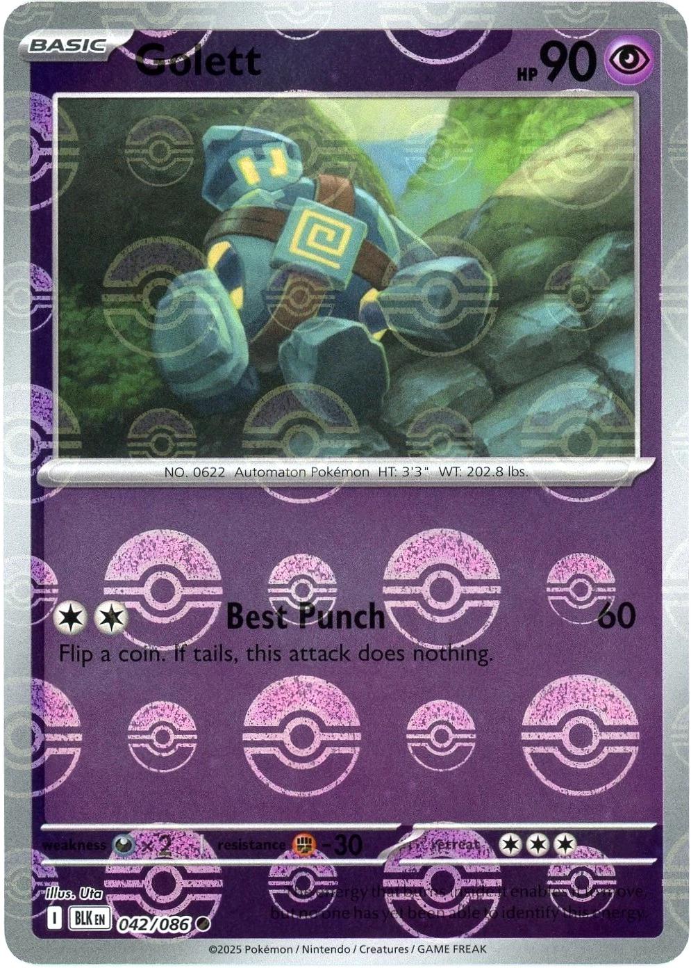 Golett [Poke Ball] #42 Pokemon Black Bolt