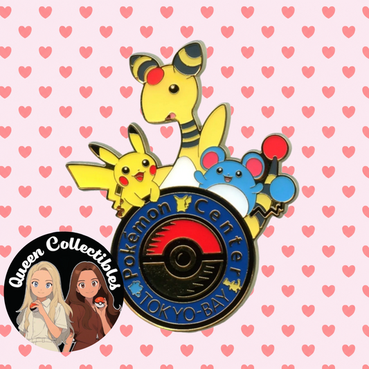 Pokemon Centre TOKYO-BAY Official Authentic Logo Pin Pikachu/Ampharos/Marill