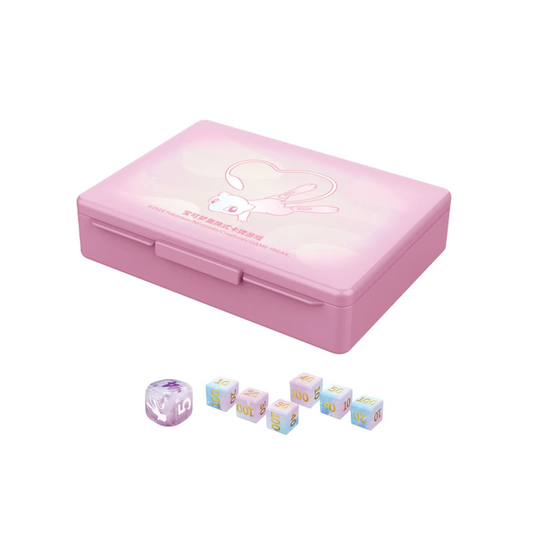 Mew Themed Storage Box with Playing Dice Set
