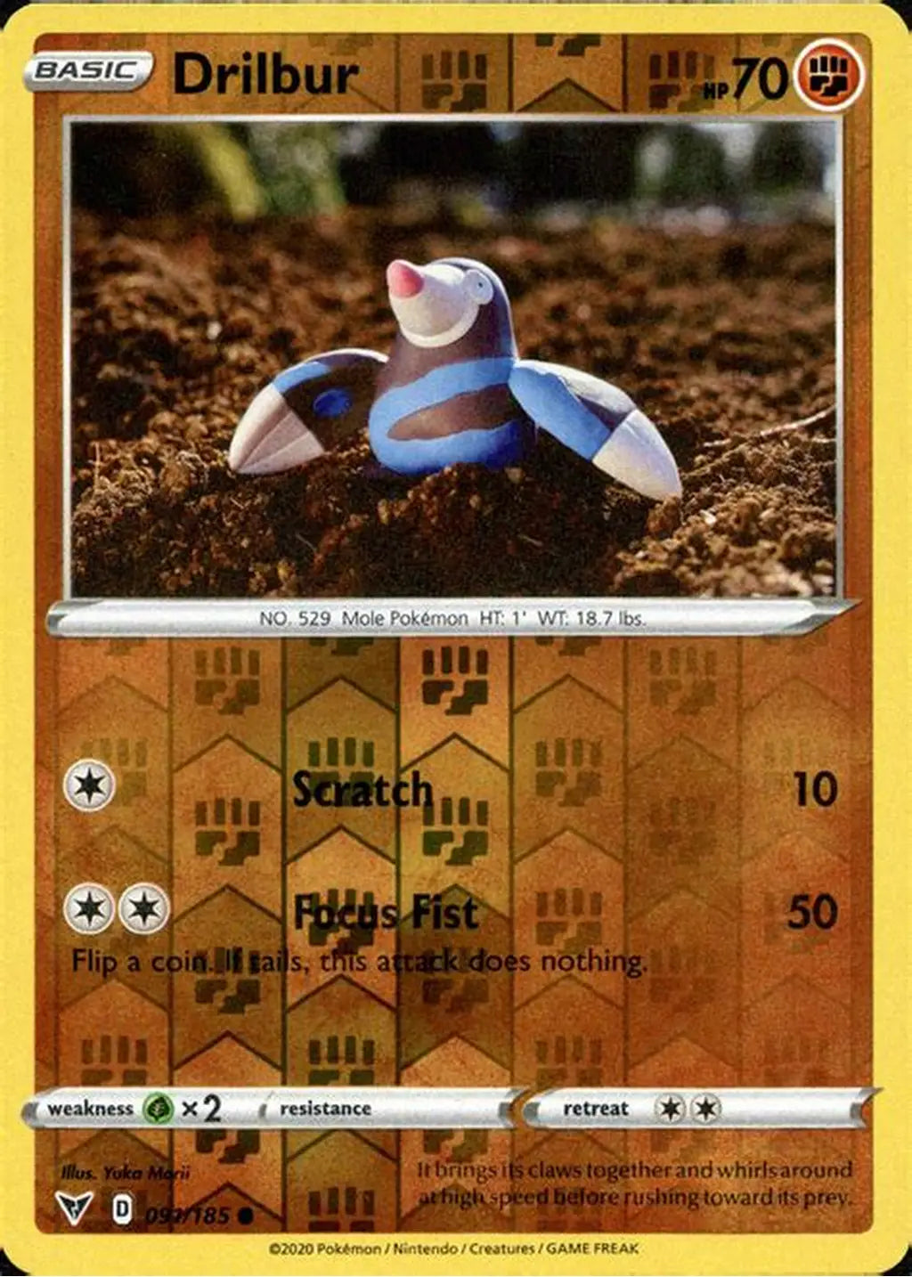 Drilbur [Reverse Holo] #91 Pokemon Vivid Voltage