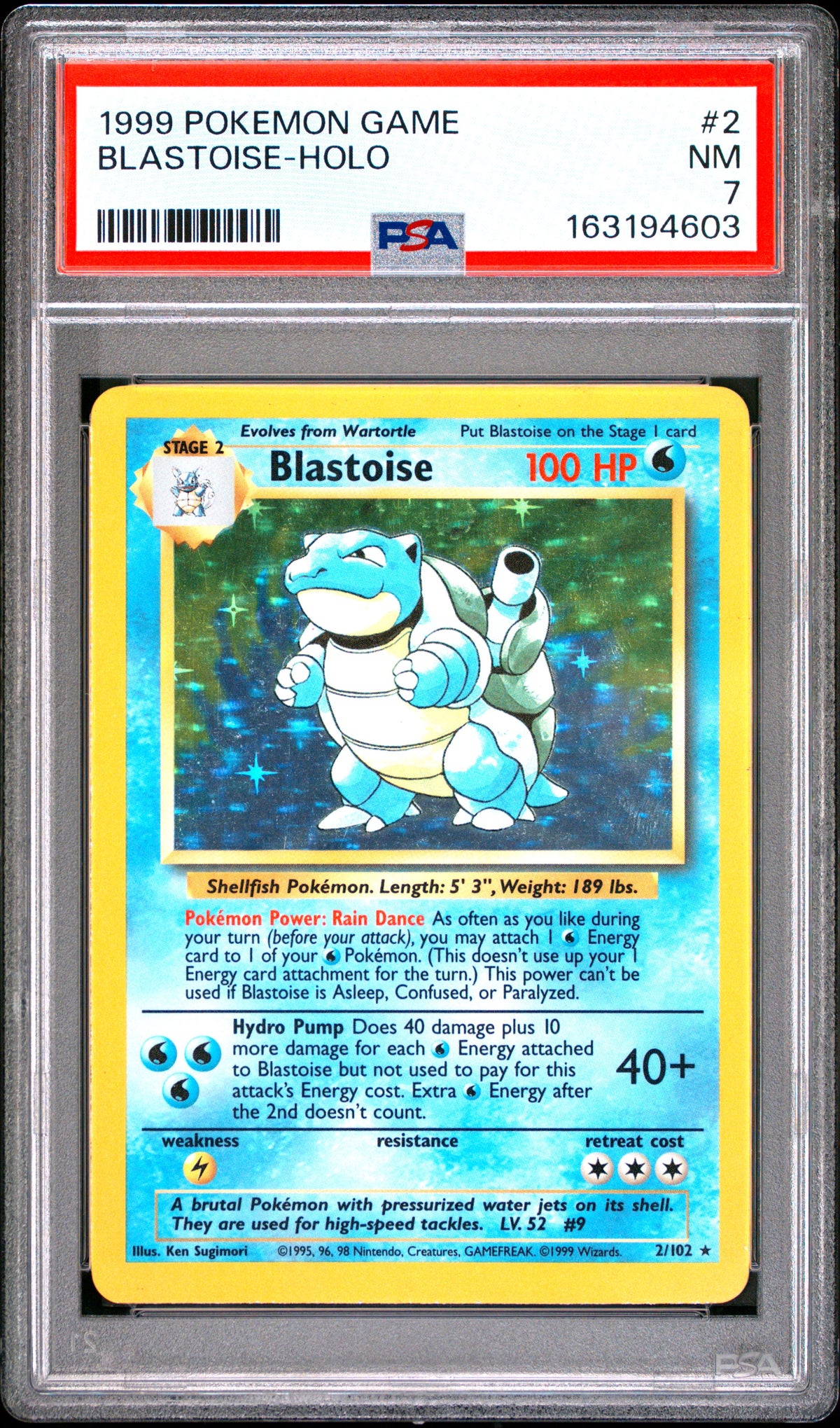 PSA 7 1999 POKEMON GAME #2 BLASTOISE-HOLO