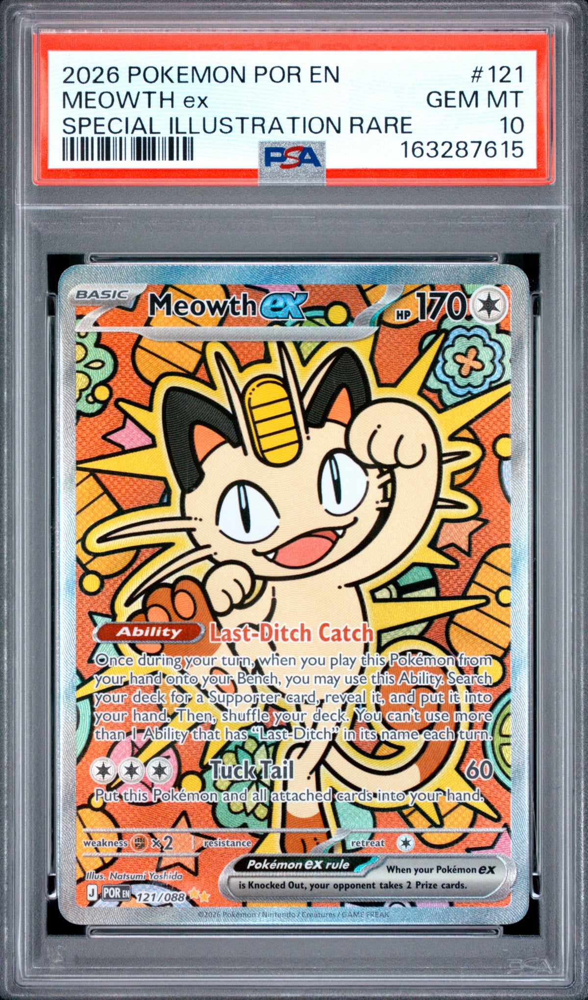 PSA 10 2026 POKEMON POR EN-PERFECT ORDER #121 MEOWTH ex SPECIAL ILLUSTRATION RARE