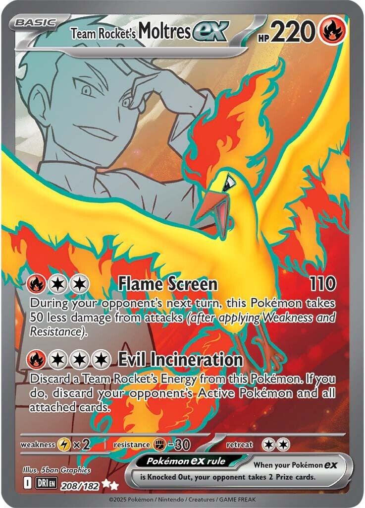 Team Rocket's Moltres ex #208 Pokemon Destined Rivals