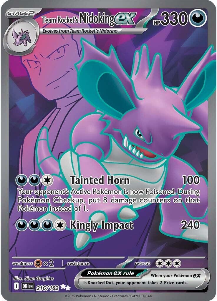 Team Rocket's Nidoking Ex #216 Pokemon Destined Rivals